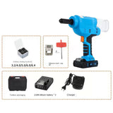 20000N 18V Brushless Motor Multi-Functional Automatic Rivet Nail Gun Rechargeable Electric Nut Riveting Drill 4 In 1 Adapter