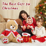 Santa Claus Snowman Elk Soft Plush Toys, 24"(Red Coat, Hat) MaLan Christmas Teddy Bear Stuffed Animal