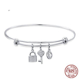 Adjustable key and lock bracelet