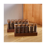 Bean Glass Storage Container Display Rack Walnut Tea Tube Bottle Accessories Tools Coffee Set