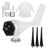 200W Wind Turbines Generator Kit 3 Blade Aerogenerator with Controller AccessoryBlack 12V