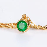 Natural Emerald Two Layer Sterling Silver Bracelet