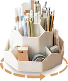 Rotating Pencil Pot, 9 Compartment Desktop Storage, Improved Large Capacity 360 Rotation, Can Hold Pencils, Colored Pencils, Various Stationery (off W