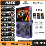 Open Source R36S Retro Handheld Game Console Linux System 3.5 Inch IPS Screen Portable Pocket Video Player R35S 64GB Games