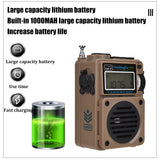 Full Band Radio FM/MW/SW/WB Radio Portable Upgraded Receiver Bluetooth 5.0 Speaker Support Alarm Clock Lock TF Card Music Player