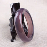 Imperial Purple Medium Width Chalcedony Agate Bracelet