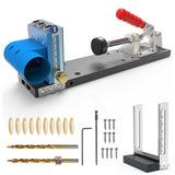 9.5mm Pocket Jig Kit Woodworking Oblique Locator Bits 15 Degree Angle Drill Guide Set Hole Puncher DIY Tools