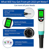 ATC Tester, Waterproof Digital Food PH Meter with High Accuracy PH/Temperature Probe