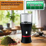 LTQ Electric Herb Grass Grinder with Glass Jar S Blade Cutting Tobacco Pipe Kitchen Spice Herbal Crusher Smoking Accessories