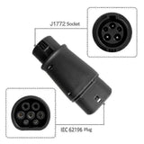Evse J1772 Adaptor Type 1 To Type 2 Socket Electric Vehicle Car Ev Charger Connector Iec 62196 Adap