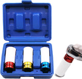 Hose Sleeve Kit, Alloy Wheel Impact Sleeve Screwdriver Head, 17mm 19mm 21mm Colored Tire Sleeve (blue Box 3pcs Colored Sleeve)