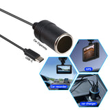 Car Electronics Cigarette Lighter Socket Power Adapter Converter USB Type C Chargers 5V To 12V Cable Extender Auto Accessories