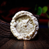 Antler plate hand carved