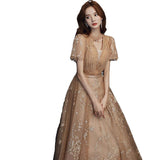 Champagne Fairy Dream Banquet Temperament Elegant Dress