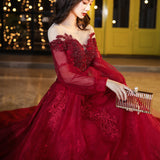Ladies Red Banquet Temperament Dress Skirt