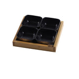 Japan Style Ceramic Fruits Plates with Bamboo Serving Tray