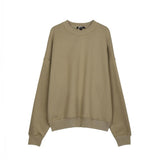 Coconut Sports Pullover High Street Casual Solid Color Round Neck Sweater