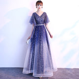 Starry Sky Evening Dress Female Summer New Temperament Long Model Host Banquet Anniversary Chorus Performance Dress