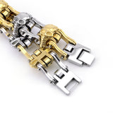 Men's Stainless Steel Skull Ghost Head Bicycle Chain Bracelet