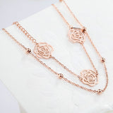 Sterling Silver Plated 18K Rose Gold Anklet Female Non-Fading Double-Layer Bells Girlfriend Foot Chain