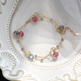 Natural Crystal Bracelet Female Grey Moonlight Double Bracelet