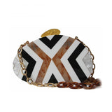 Diagonal Bag Geometric Stitching Acrylic Bag