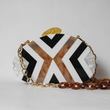 Diagonal Bag Geometric Stitching Acrylic Bag