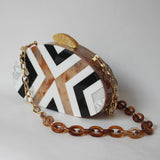 Diagonal Bag Geometric Stitching Acrylic Bag