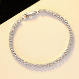 925 Sterling Silver Bracelet Female Korean Version Of Simple Four-Claw High Drag Simulation Carat Silver Bracelet Jewelry Factory Wholesale