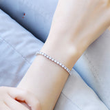 925 Sterling Silver Bracelet Female Korean Version Of Simple Four-Claw High Drag Simulation Carat Silver Bracelet Jewelry Factory Wholesale