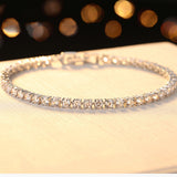925 Sterling Silver Bracelet Female Korean Version Of Simple Four-Claw High Drag Simulation Carat Silver Bracelet Jewelry Factory Wholesale