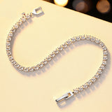 925 Sterling Silver Bracelet Female Korean Version Of Simple Four-Claw High Drag Simulation Carat Silver Bracelet Jewelry Factory Wholesale