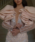 Women's Stand-alone Ebay Sexy Sequined V-neck Banquet Dress Bag Hip Skirt New