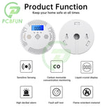 Tuya WiFi Smart Carbon Monoxide Leakage Detector Electrochemical Sensor LCD Screen Sound Light Alarm Tester CO Meter