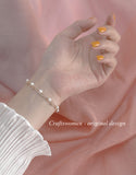 Women's natural freshwater pearl double bracel