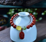 Women's red agate bracelet