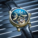 GUANQIN New Tourbillon Mechanical Luxury Watch For Men Calendar Week Display Waterproof Men's watches Steel shell Leather Watch