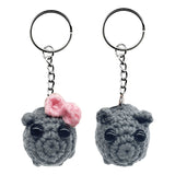 Crocheted Doll Keychain - Sad Hamster Meme, For Car Keys, Backpack & Handbag Ornament