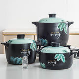 1pc Casserole Stew Pot High Temperature Resistant Soup Pot Ceramic Large Casserole Soup Pot Household Open Fire Gas