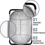 1pc Over The Sink Colander Strainer Basket Stainless Steel, For Kitchen Sink With Rubber Grip, Fine Mesh, Large Kitchen Gadgets Tools