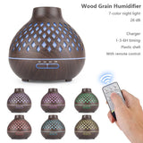 1pc 500ml Wood Ultrasonic Air Humidifier with Essential Oil Diffuser - Cool Mist Maker for Aromatherapy and Home Comfort