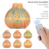 1pc 500ml Wood Ultrasonic Air Humidifier with Essential Oil Diffuser - Cool Mist Maker for Aromatherapy and Home Comfort