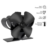 1pc Heat-Powered Black Mini Fireplace Fan - Keep Your Home Cozy and Comfortable