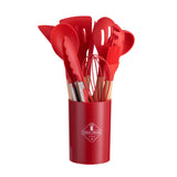 12pcs, Non-Stick Silicone Kitchen Utensils Set with Organizing Bucket - Includes Spatula, Ladle, Whisk, Tong, Oil Brush