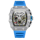 2022 New Luxury Men's Watch ONOLA Unique Fashion Diamond Inlaid Design Automatic Mechanical Waterproof Tape Watch Men