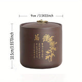 1pc Boutique Yixing Purple Sand Teapot with Golden Finish - Large Capacity Loose Tea Sealed Jar for Enhanced Tea Experience