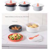 1pc, Microwave Steamer With Lid (24.51cmx16.0cm), 5 In 1 Microwave Steaming Pot, Kitchen Utensils, For Cooking Rice