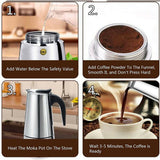 1pc Stainless Steel Coffee Pot, Mocha Espresso Latte Percolator Stove Coffee Maker Pot Percolator Drink Tool