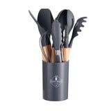 12pcs, Complete Kitchen Utensil Organizer Set with Spatula, Ladle, Oil Brush, Whisk, and More