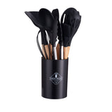 12pcs, Complete Kitchen Utensil Organizer Set with Spatula, Ladle, Oil Brush, Whisk, and More